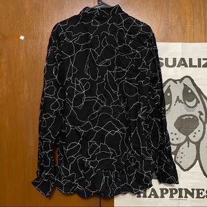 H&M Floral Shirt Black and White Like New